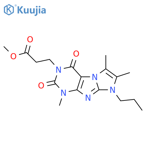 methyl 3-{1,6,7-trimethyl-2,4-dioxo-8-propyl-1H,2H,3H,4H,8H-imidazo1,2-gpurin-3-yl}propanoate structure