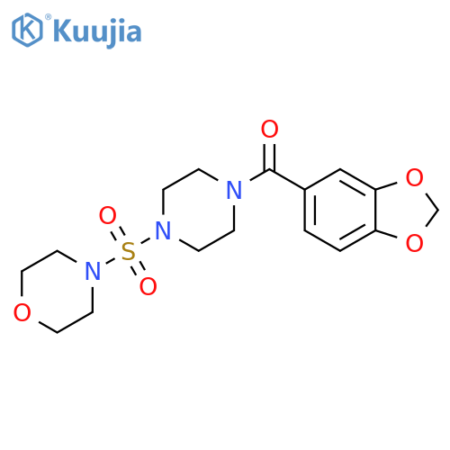 4-{4-(2H-1,3-benzodioxole-5-carbonyl)piperazin-1-ylsulfonyl}morpholine structure