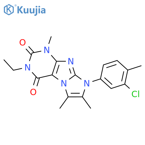8-(3-chloro-4-methylphenyl)-3-ethyl-1,6,7-trimethyl-1H,2H,3H,4H,8H-imidazo1,2-gpurine-2,4-dione structure
