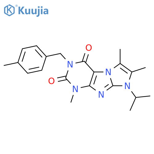 1,6,7-trimethyl-3-(4-methylphenyl)methyl-8-(propan-2-yl)-1H,2H,3H,4H,8H-imidazo1,2-gpurine-2,4-dione structure