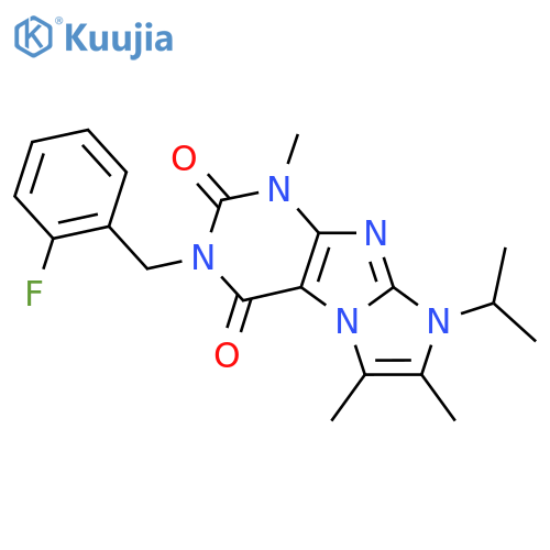 3-(2-fluorophenyl)methyl-1,6,7-trimethyl-8-(propan-2-yl)-1H,2H,3H,4H,8H-imidazo1,2-gpurine-2,4-dione structure