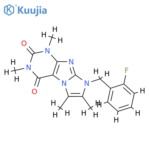 8-(2-fluorophenyl)methyl-1,3,6,7-tetramethyl-1H,2H,3H,4H,8H-imidazo1,2-gpurine-2,4-dione structure