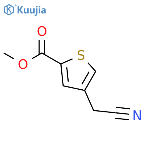 2-Thiophenecarboxylic acid, 4-(cyanomethyl)-, methyl ester structure