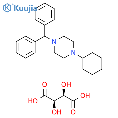 Piperazine, 1-cyclohexyl-4-(diphenylmethyl)-,(2R,3R)-2,3-dihydroxybutanedioate structure