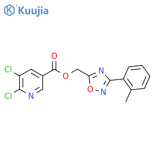 [3-(2-Methylphenyl)-1,2,4-oxadiazol-5-yl]methyl 5,6-dichloropyridine-3-carboxylate structure