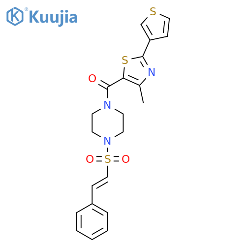 1-[4-Methyl-2-(thiophen-3-yl)-1,3-thiazole-5-carbonyl]-4-(2-phenylethenesulfonyl)piperazine structure