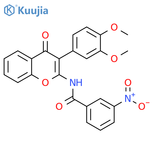 N-3-(3,4-dimethoxyphenyl)-4-oxo-4H-chromen-2-yl-3-nitrobenzamide structure