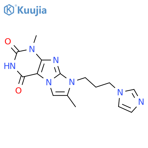 8-3-(1H-imidazol-1-yl)propyl-1,7-dimethyl-1H,2H,3H,4H,8H-imidazo1,2-gpurine-2,4-dione structure