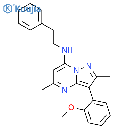 3-(2-methoxyphenyl)-2,5-dimethyl-N-(2-phenylethyl)pyrazolo1,5-apyrimidin-7-amine structure