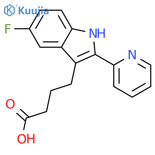 4-5-fluoro-2-(pyridin-2-yl)-1H-indol-3-ylbutanoic acid structure