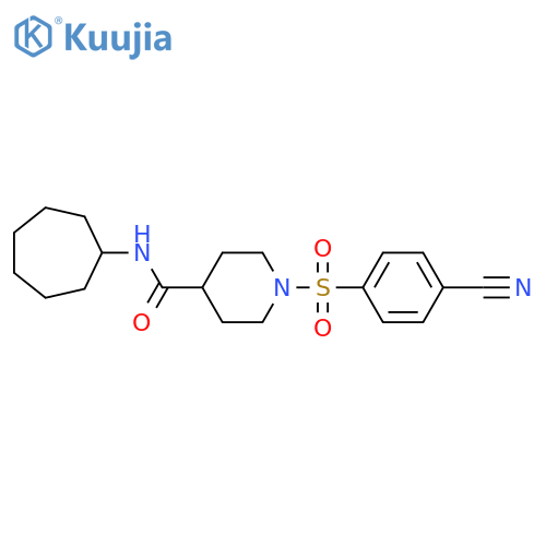 1-(4-Cyanobenzenesulfonyl)-N-cycloheptylpiperidine-4-carboxamide structure