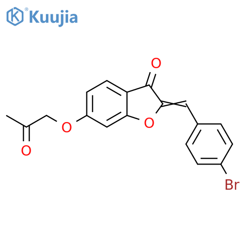 (2Z)-2-(4-bromophenyl)methylidene-6-(2-oxopropoxy)-2,3-dihydro-1-benzofuran-3-one structure