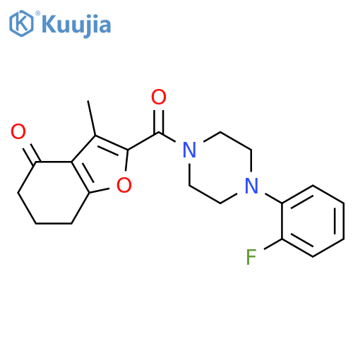 2-4-(2-fluorophenyl)piperazine-1-carbonyl-3-methyl-4,5,6,7-tetrahydro-1-benzofuran-4-one structure