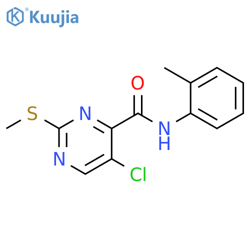 5-chloro-N-(2-methylphenyl)-2-(methylsulfanyl)pyrimidine-4-carboxamide structure