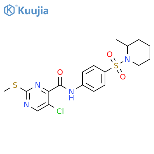 5-chloro-N-[4-(2-methylpiperidin-1-yl)sulfonylphenyl]-2-methylsulfanylpyrimidine-4-carboxamide structure