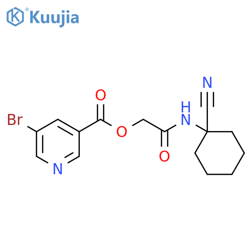 3-Pyridinecarboxylic acid, 5-bromo-, 2-[(1-cyanocyclohexyl)amino]-2-oxoethyl ester structure