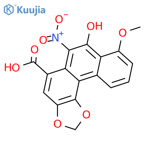 3,4,8,9-Tetrahydroxy-10-nitro-1-phenanthrenecarboxylic acid; 3,4-Methylene, 8-Me ether structure