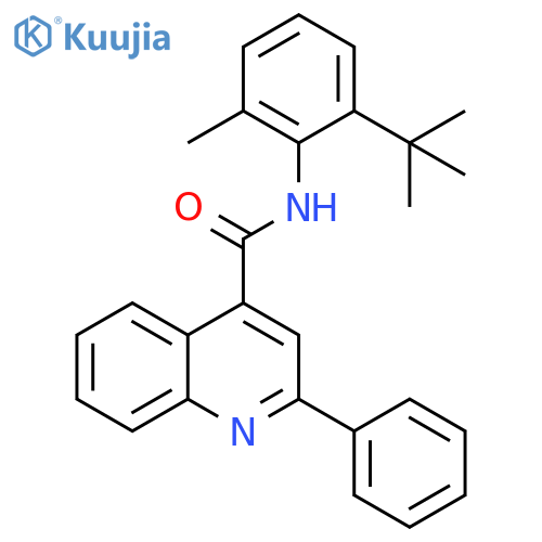 4-Quinolinecarboxamide, N-[2-(1,1-dimethylethyl)-6-methylphenyl]-2-phenyl- structure