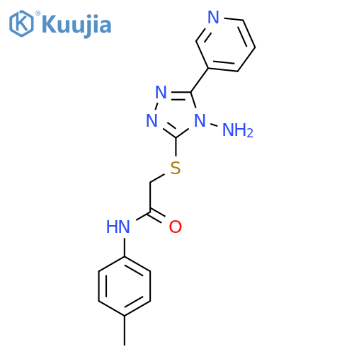 2-{4-amino-5-(pyridin-3-yl)-4H-1,2,4-triazol-3-ylsulfanyl}-N-(4-methylphenyl)acetamide structure
