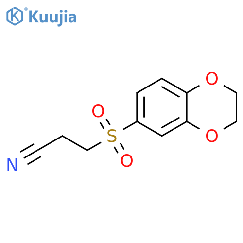 3-(2,3-dihydro-1,4-benzodioxine-6-sulfonyl)propanenitrile structure