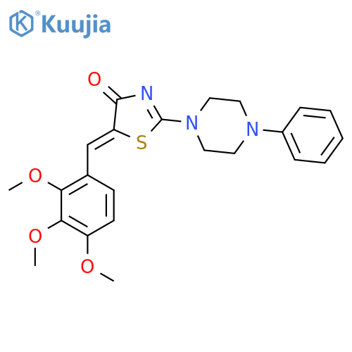 (5Z)-2-(4-phenylpiperazin-1-yl)-5-(2,3,4-trimethoxyphenyl)methylidene-4,5-dihydro-1,3-thiazol-4-one structure