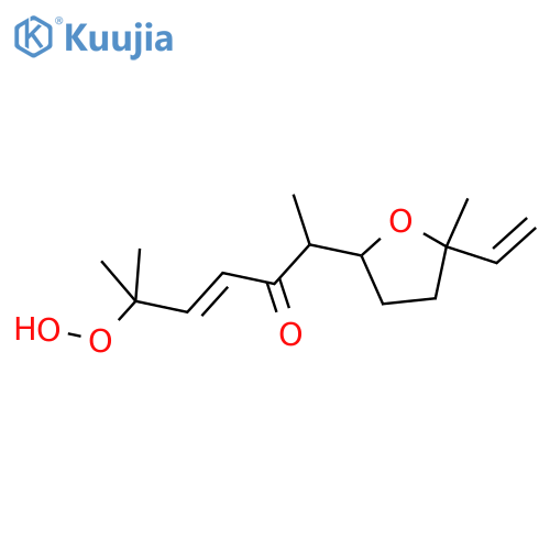 (2S,4E)-2-[(5R)-5-ethenyl-5-methyltetrahydrofuran-2-yl]-6-hydroperoxy-6-methylhept-4-en-3-one structure
