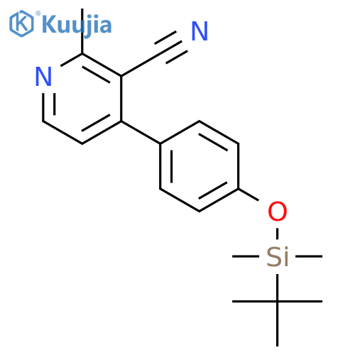 4-(4-((tert-Butyldimethylsilyl)oxy)phenyl)-2-methylnicotinonitrile structure