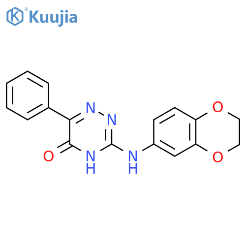 3-(2,3-dihydro-1,4-benzodioxin-6-yl)amino-6-phenyl-4,5-dihydro-1,2,4-triazin-5-one structure