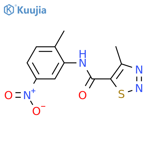 4-methyl-N-(2-methyl-5-nitrophenyl)-1,2,3-thiadiazole-5-carboxamide structure