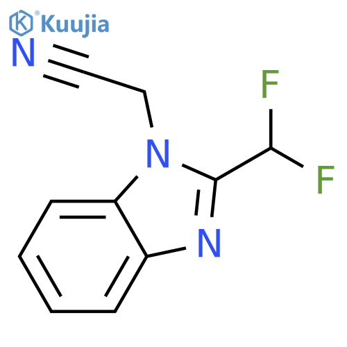 2-2-(difluoromethyl)-1H-1,3-benzodiazol-1-ylacetonitrile structure