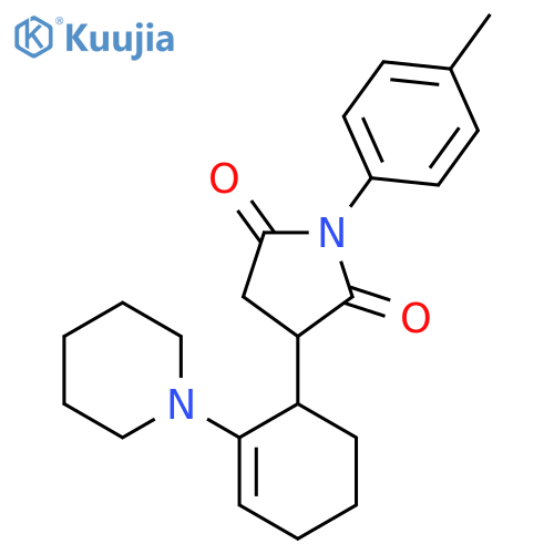 1-(4-methylphenyl)-3-2-(piperidin-1-yl)cyclohex-2-en-1-ylpyrrolidine-2,5-dione structure