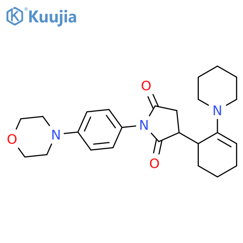 1-4-(morpholin-4-yl)phenyl-3-2-(piperidin-1-yl)cyclohex-2-en-1-ylpyrrolidine-2,5-dione structure