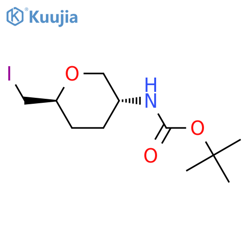 tert-butyl ((3R,6S)-6-(iodomethyl)tetrahydro-2H-pyran-3-yl)carbamate structure