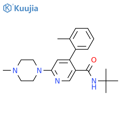 4-(2-Methylphenyl)-6-(4-methyl-1-piperazinyl)-N-(2-methyl-2-propanyl)nicotinamide structure