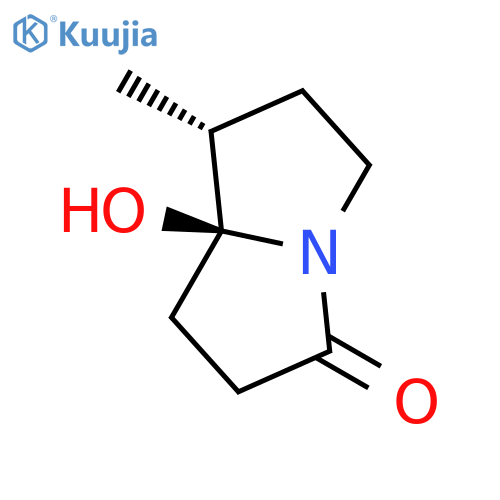 3H-Pyrrolizin-3-one, hexahydro-7a-hydroxy-7-methyl-, trans- structure