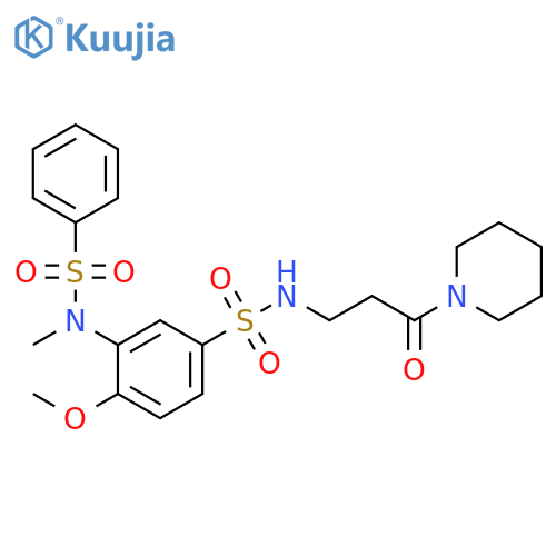 4-methoxy-3-(N-methylbenzenesulfonamido)-N-3-oxo-3-(piperidin-1-yl)propylbenzene-1-sulfonamide structure