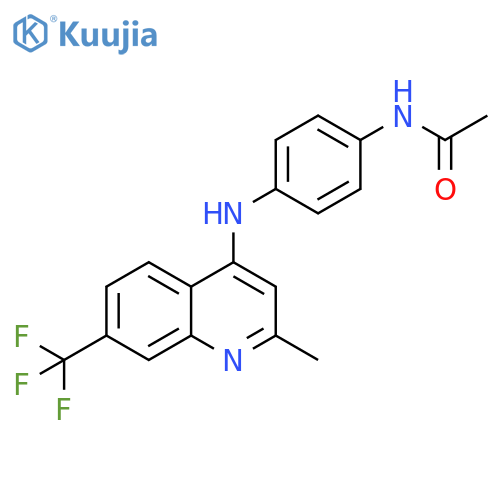 N-(4-{2-methyl-7-(trifluoromethyl)quinolin-4-ylamino}phenyl)acetamide structure