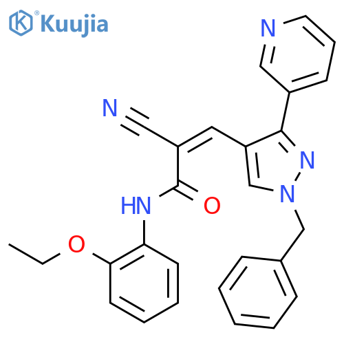 3-[1-benzyl-3-(pyridin-3-yl)-1H-pyrazol-4-yl]-2-cyano-N-(2-ethoxyphenyl)prop-2-enamide structure