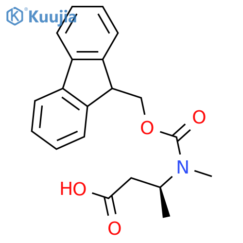 (3S)-3-({(9H-fluoren-9-yl)methoxycarbonyl}(methyl)amino)butanoic acid structure