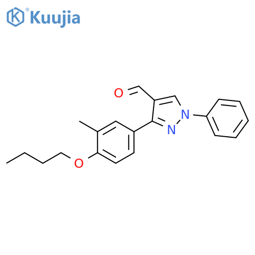 3-(4-butoxy-3-methylphenyl)-1-phenyl-1H-pyrazole-4-carbaldehyde structure