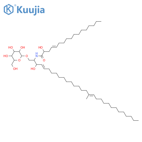 2-Amino-17-methyl-4,17-triacontadiene-1,3-diol; (2ξ,3ξ,4E,17E)-form, N-(2ξ-Hydroxy-4E-heptadecenoyl), 1-O-β-D-glucopyranoside structure