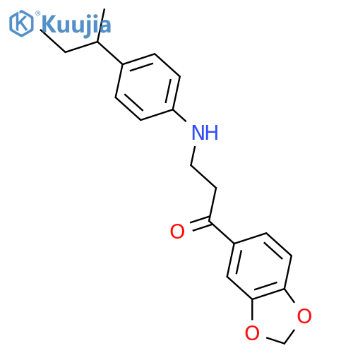1-(1,3-BENZODIOXOL-5-YL)-3-[4-(SEC-BUTYL)ANILINO]-1-PROPANONE structure