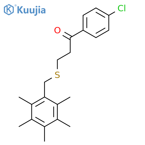 1-(4-Chlorophenyl)-3-[(2,3,4,5,6-pentamethylbenzyl)sulfanyl]-1-propanone structure