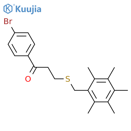 1-(4-BROMOPHENYL)-3-[(2,3,4,5,6-PENTAMETHYLBENZYL)SULFANYL]-1-PROPANONE structure