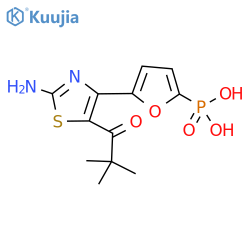 P-[5-[2-Amino-5-(2,2-dimethyl-1-oxopropyl)-4-thiazolyl]-2-furanyl]phosphonic acid structure