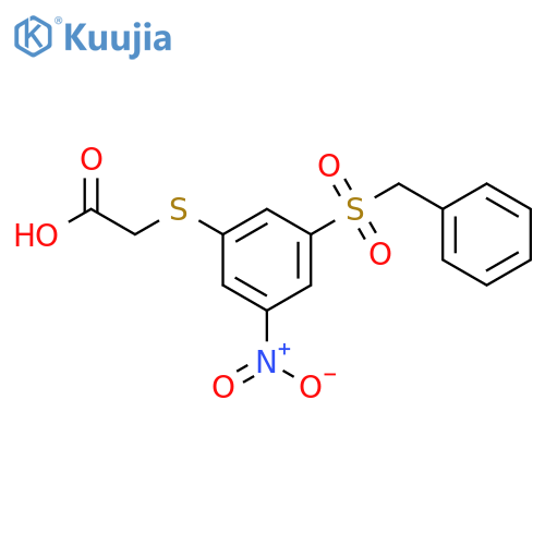 Acetic acid, [[3-nitro-5-[(phenylmethyl)sulfonyl]phenyl]thio]- structure