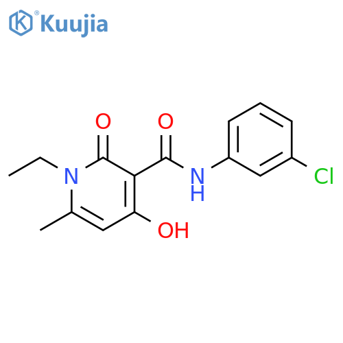N-(3-chlorophenyl)-1-ethyl-4-hydroxy-6-methyl-2-oxo-1,2-dihydropyridine-3-carboxamide structure