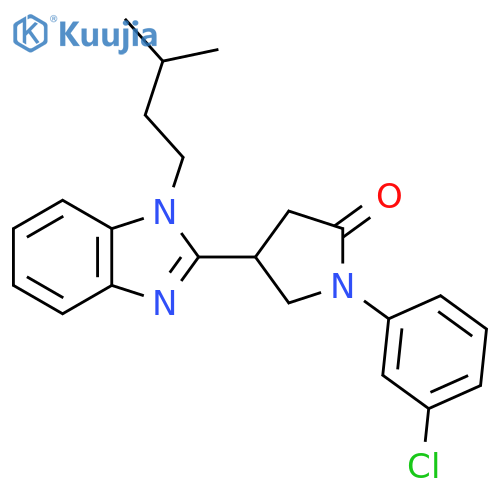 1-(3-chlorophenyl)-4-1-(3-methylbutyl)-1H-1,3-benzodiazol-2-ylpyrrolidin-2-one structure