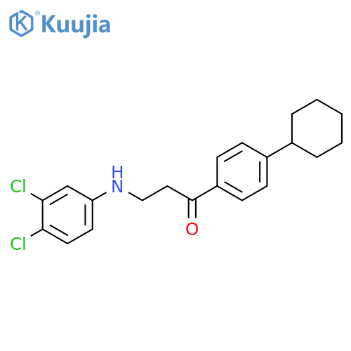 1-(4-cyclohexylphenyl)-3-[(3,4-dichlorophenyl)amino]propan-1-one structure