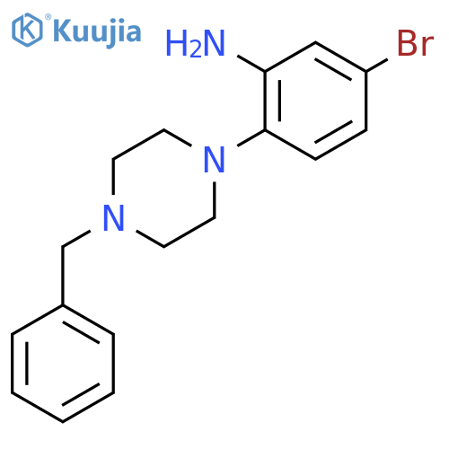 2-(4-Benzyl-1-piperazinyl)-5-bromophenylamine structure